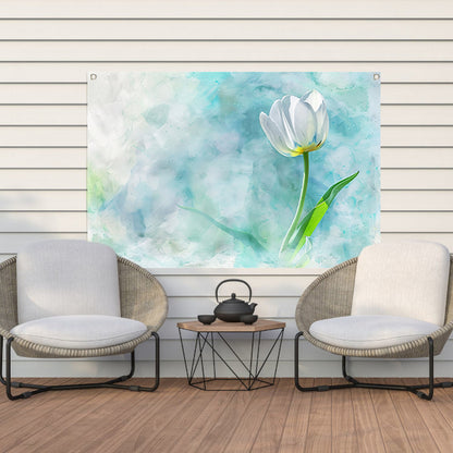 Prachtige aquarel schildering van een tulp tuinposter