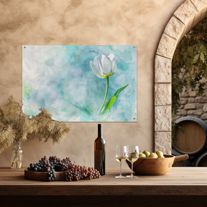 Prachtige aquarel schildering van een tulp tuinposter