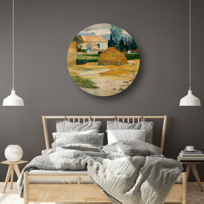 Landschap nabij Arles - Paul Gauguin aluminium muurcirkel