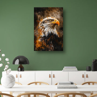 Dynamisch portret van adelaar in rustieke stijl poster