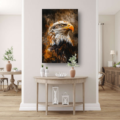 Dynamisch portret van adelaar in rustieke stijl poster