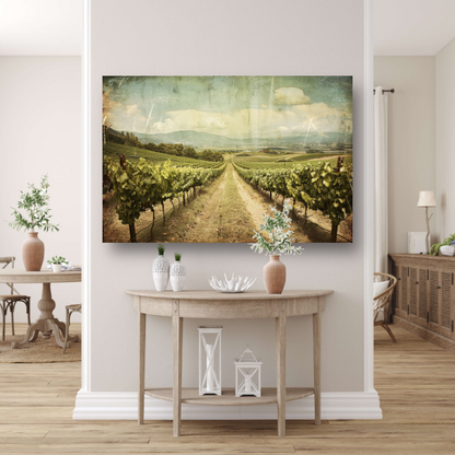 Rustieke wijngaard met sepia hemel canvas