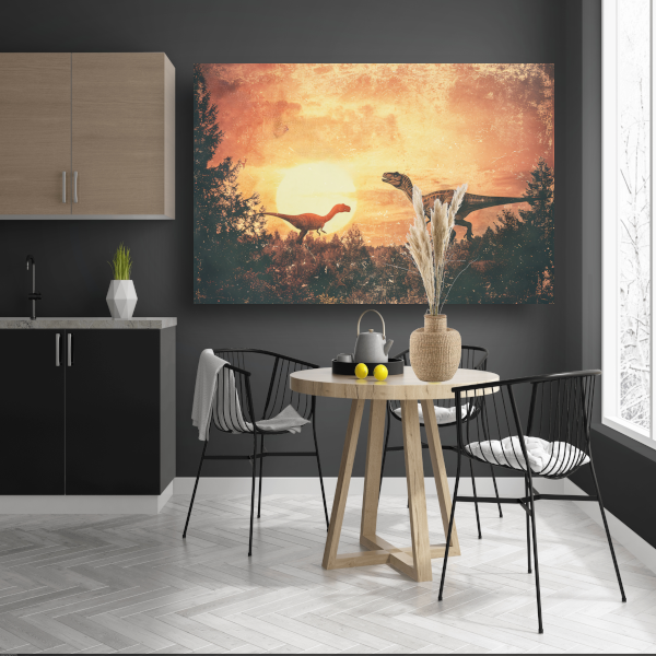 Surrealistische dinosaurusdroom poster