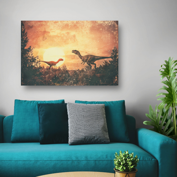 Surrealistische dinosaurusdroom poster