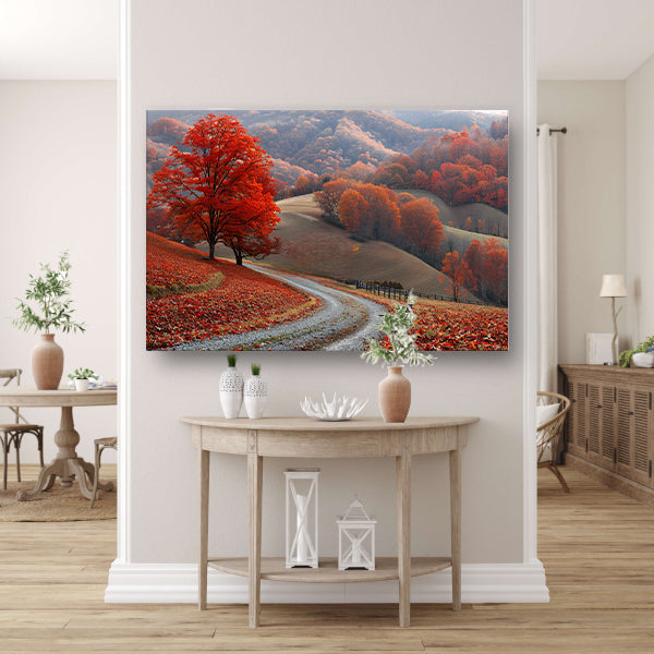 Impressionistisch Landschap met Bomen canvas met baklijst