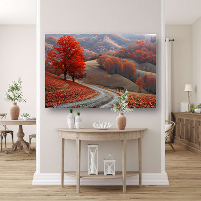 Impressionistisch Landschap met Bomen canvas met baklijst