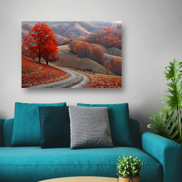 Impressionistisch Landschap met Bomen canvas met baklijst