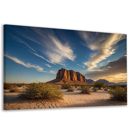 Prachtig woestijnlandschap met kleurrijke lucht canvas