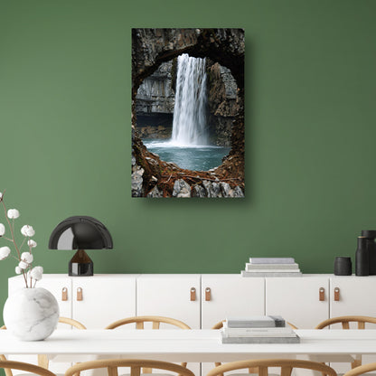 Waterval door Stenen Raam in Natuur acrylglas