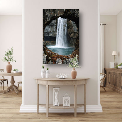 Waterval door Stenen Raam in Natuur canvas