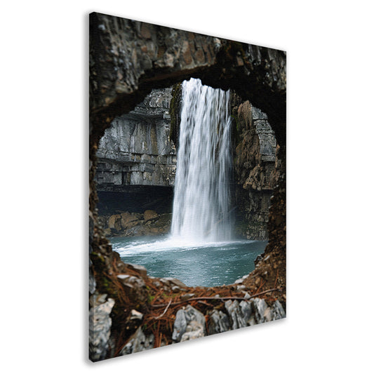 Waterval door Stenen Raam in Natuur canvas