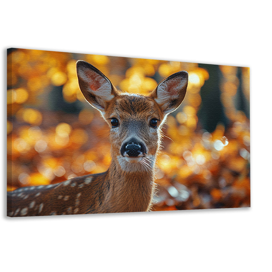 Schattig hert in herfstbos landschap canvas