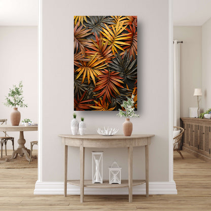 Modern Print van Herfstkleurige Palmbladeren canvas