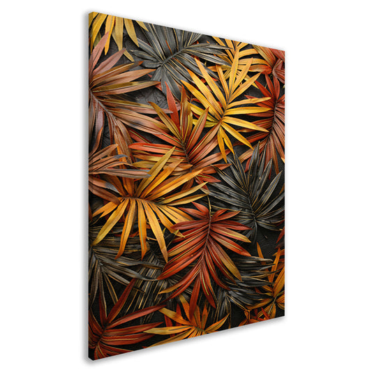 Modern Print van Herfstkleurige Palmbladeren canvas