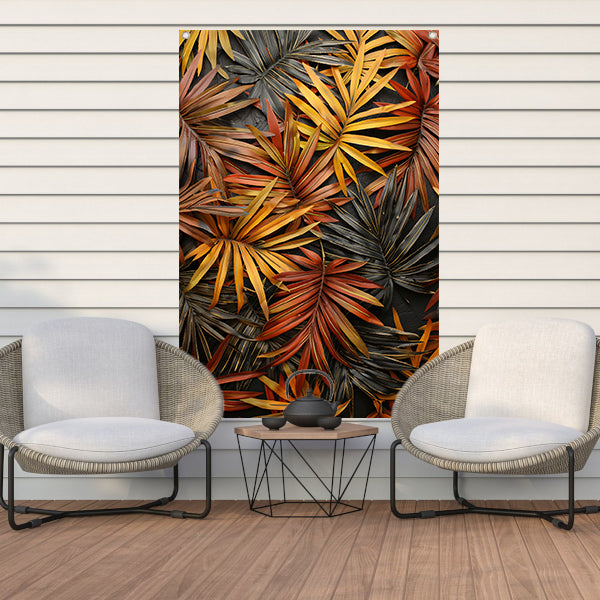 Modern Print van Herfstkleurige Palmbladeren tuinposter