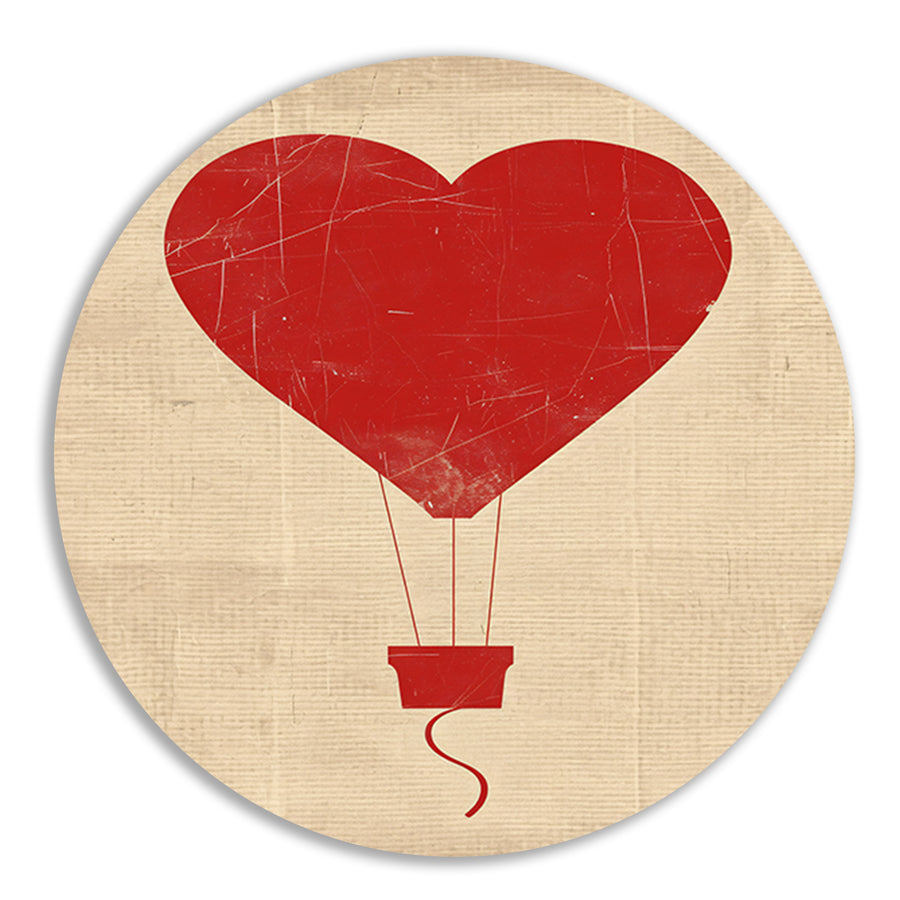 Minimalistisch hartvormige luchtballon kunstwerk forex muurcirkel
