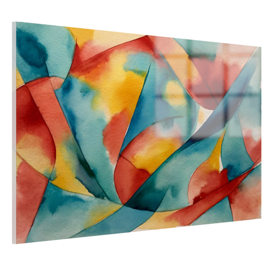 Vloeiende Abstractie in Levendige Waterverf acrylglas