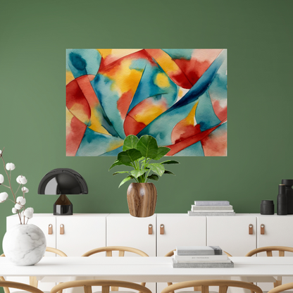 Vloeiende Abstractie in Levendige Waterverf canvas