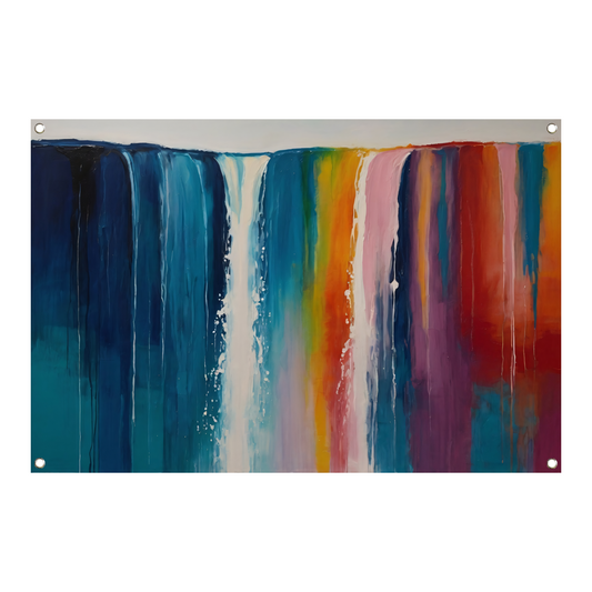 Abstracte Waterval van Levendige Kleuren tuinposter