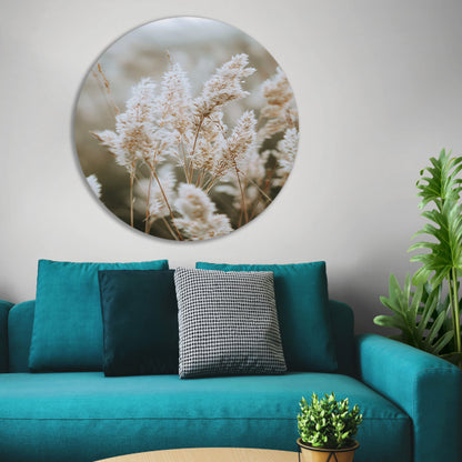 Close-up van Witte Pluimen forex muurcirkel