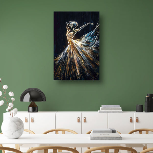 Gouden Schaduw Dans - Een Lichtspektakel Acrylglas