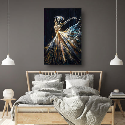 Gouden Schaduw Dans - Een Lichtspektakel Acrylglas