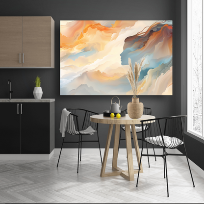 Gezicht en Werveling in Abstracte Kleuren canvas