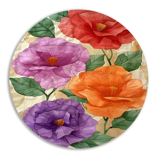 Kunstzinnig ontwerp van kleurrijke bloemen forex muurcirkel