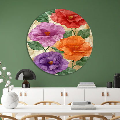 Kunstzinnig ontwerp van kleurrijke bloemen forex muurcirkel