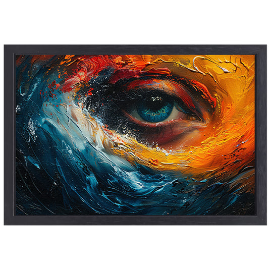 Blauw ogen canvas met baklijst