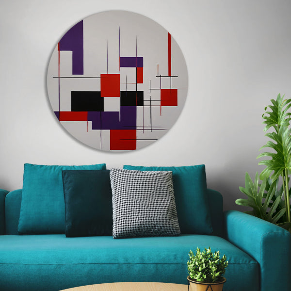 Geometrische Abstractie in Primaire Kleuren forex muurcirkel