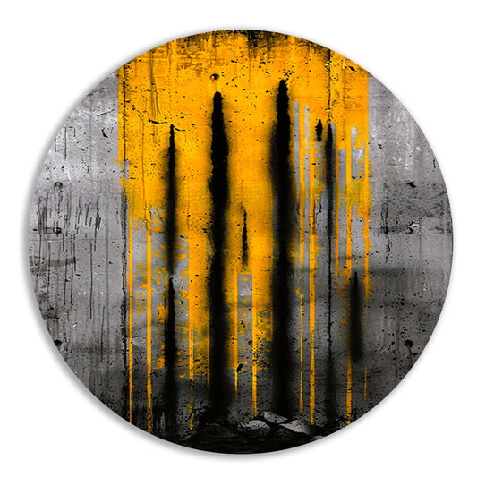 Moderne abstracte kunst met dynamische strepen aluminium muurcirkel