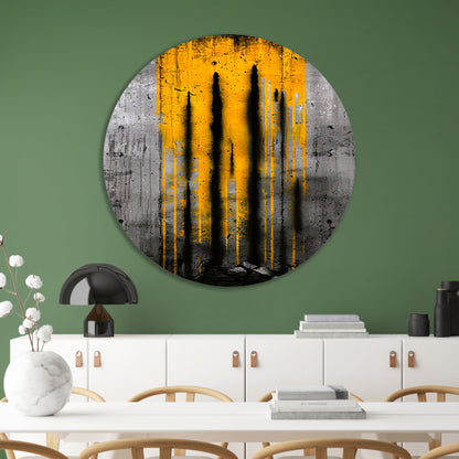 Moderne abstracte kunst met dynamische strepen aluminium muurcirkel