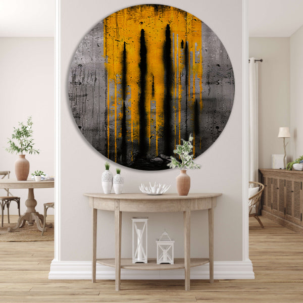 Moderne abstracte kunst met dynamische strepen aluminium muurcirkel