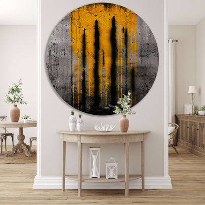 Moderne abstracte kunst met dynamische strepen aluminium muurcirkel
