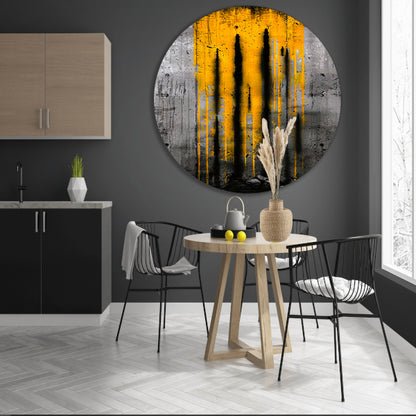 Moderne abstracte kunst met dynamische strepen aluminium muurcirkel