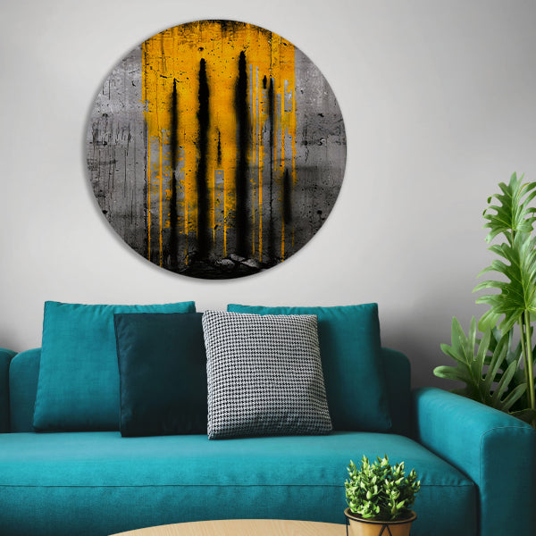 Moderne abstracte kunst met dynamische strepen aluminium muurcirkel