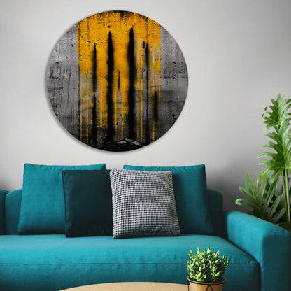 Moderne abstracte kunst met dynamische strepen aluminium muurcirkel