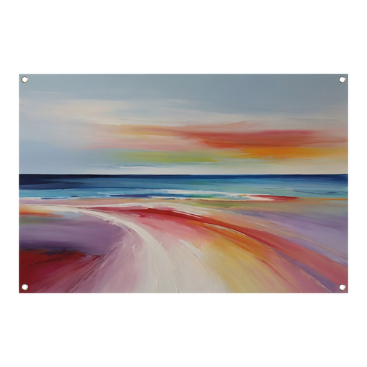 Abstracte Regenboogkleuren van een Strandleven tuinposter