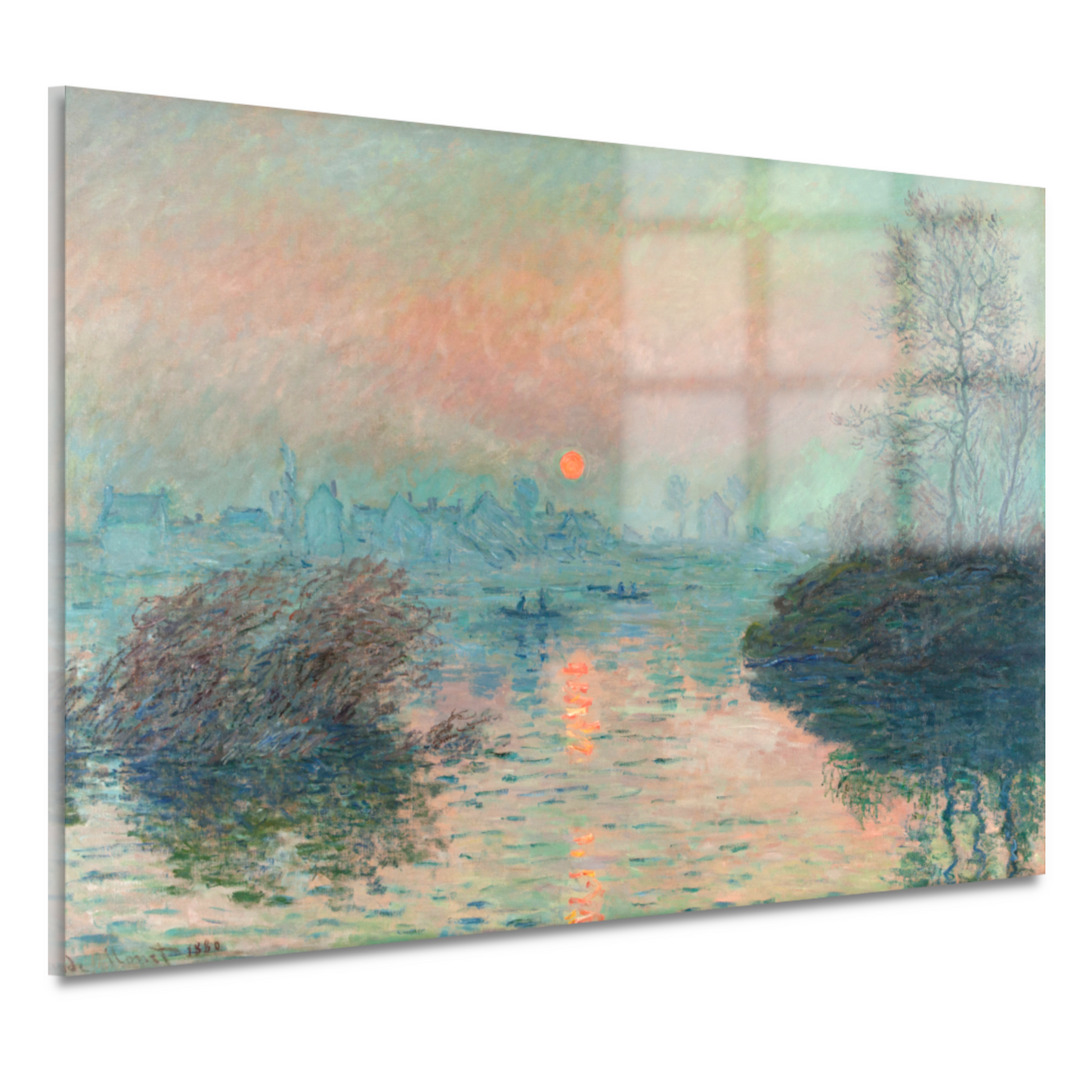 Zonsondergang op de Seine bij Lavacourt - Claude Monet acrylglas