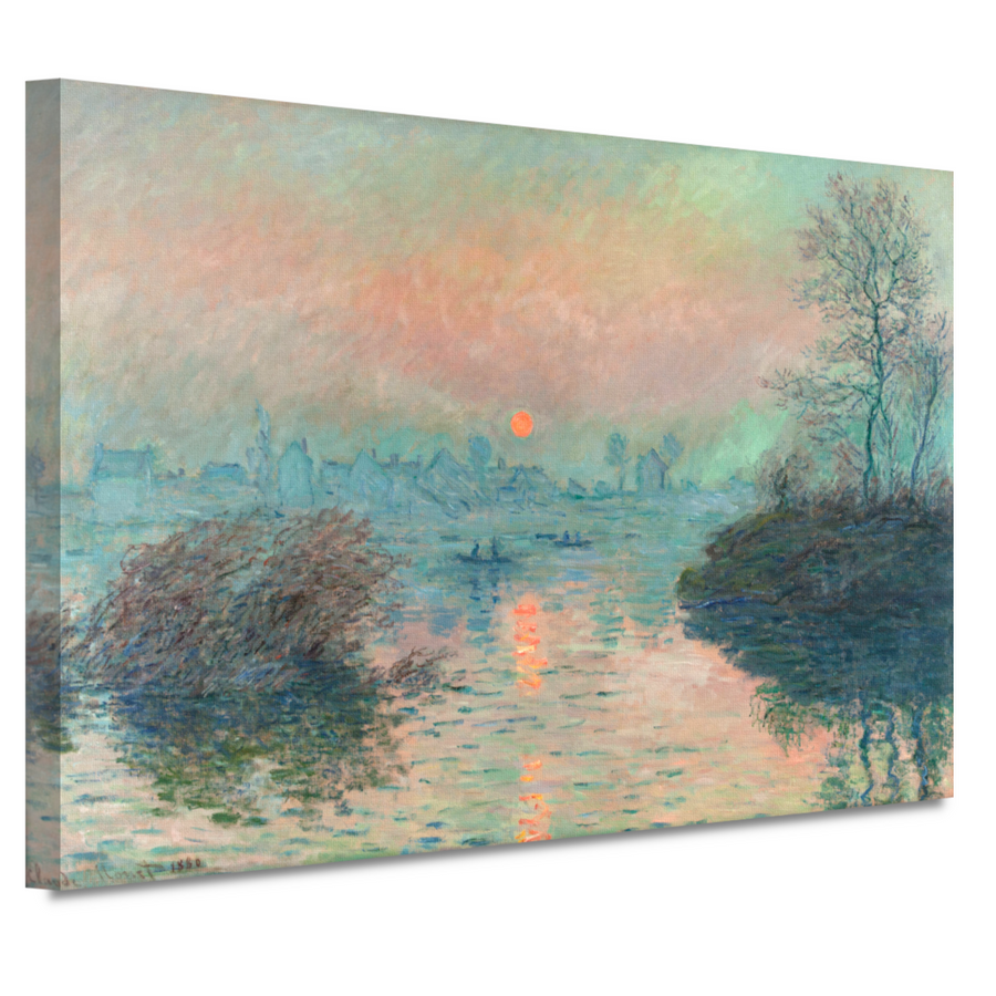 Zonsondergang op de Seine bij Lavacourt - Claude Monet canvas