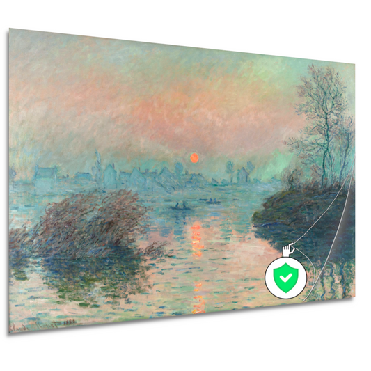 Zonsondergang op de Seine bij Lavacourt - Claude Monet poster