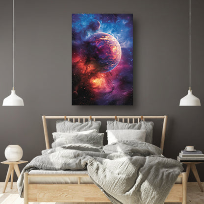 Psychedelische Planeet in Kosmisch Kleurenpalet poster
