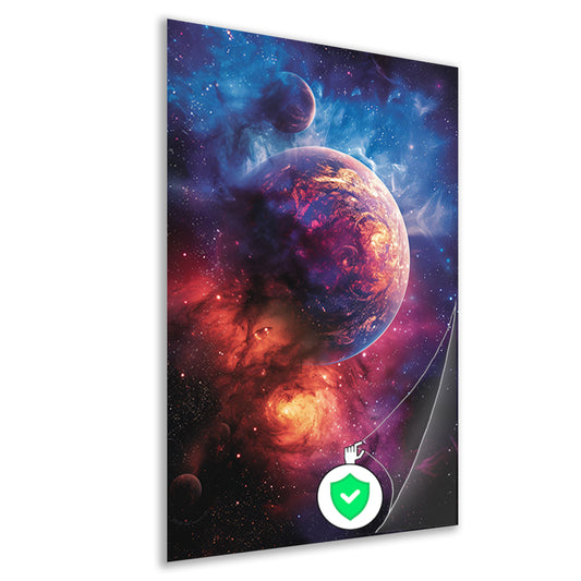 Psychedelische Planeet in Kosmisch Kleurenpalet poster