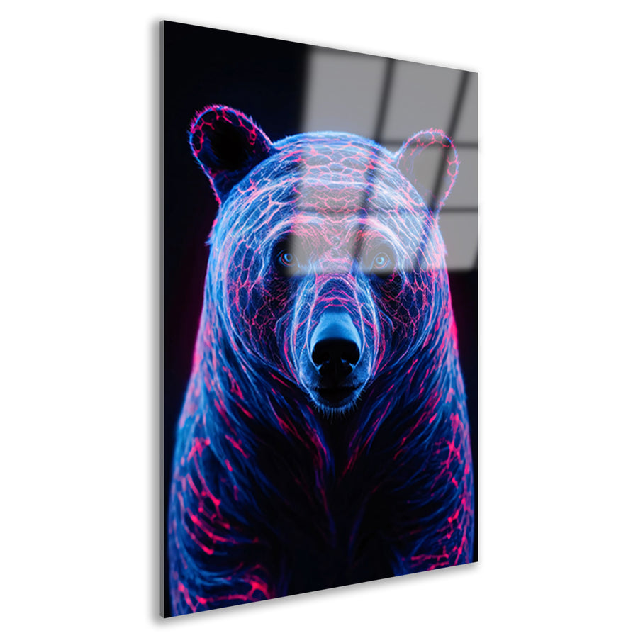 Digitale Neon Beer Kunst met Kleurrijke Patronen acrylglas