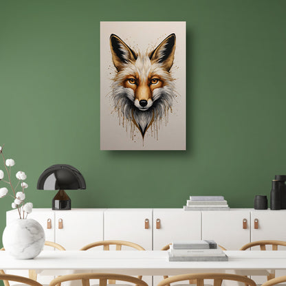 Modern Fox Portrait with Dynamic Splashes canvas