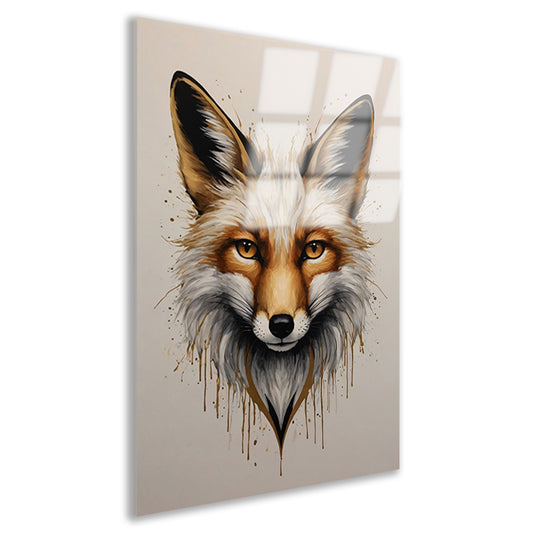 Modern Fox Portrait with Dynamic Splashes Acrylglas