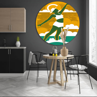 Modern Dans met de Opkomende Zon aluminium muurcirkel