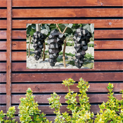 Abstracte Wandelaars in Groene Wijngaard tuinposter