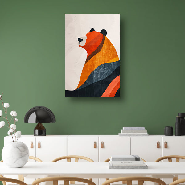 Minimalistisch Beer met Aardse Kleuren canvas